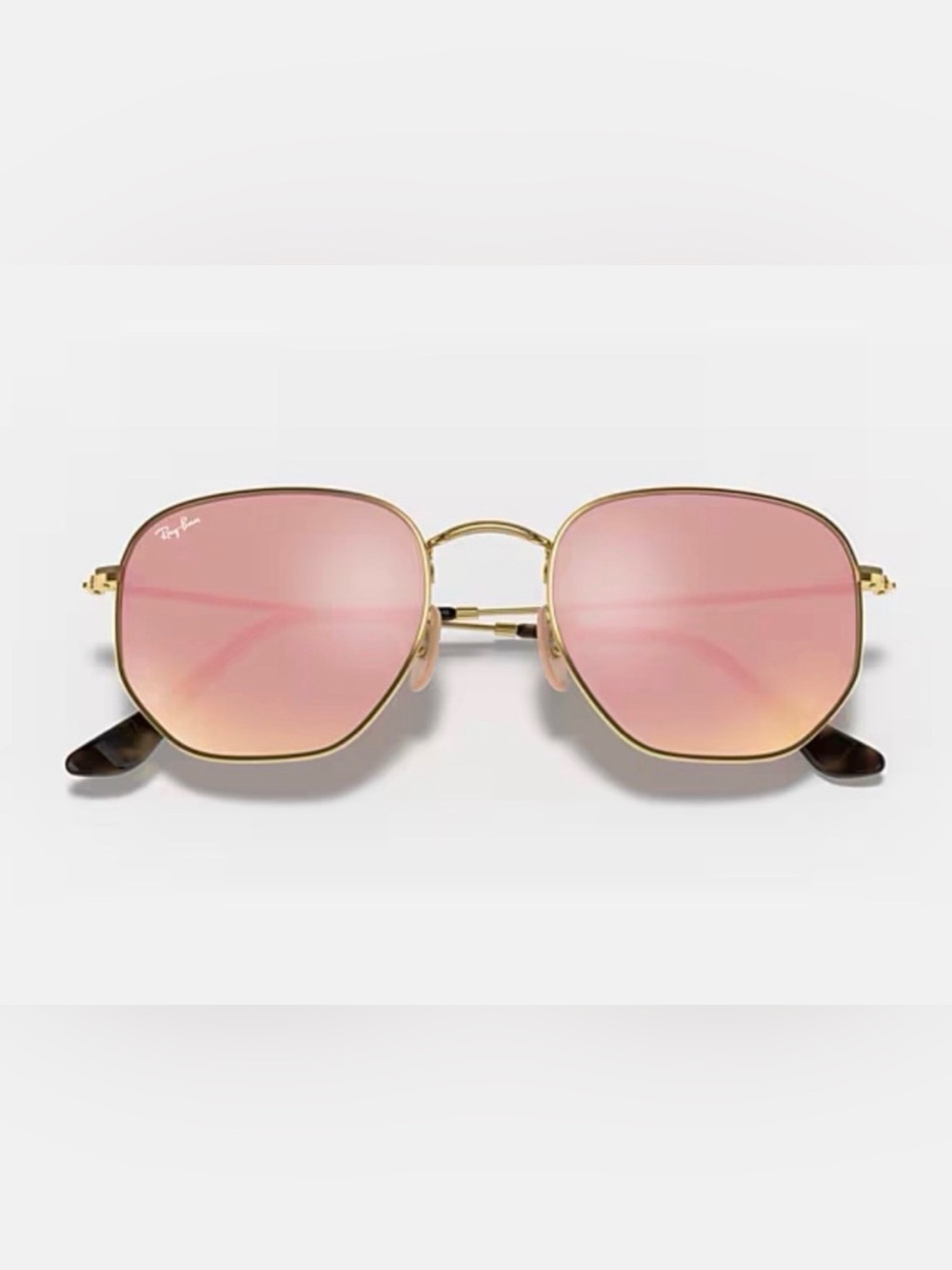 Ray-Ban RB3548N Hexagonal Rose Gold and Pink Sunglasses